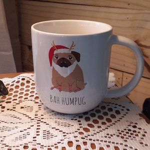 BAH HUMPUG  Cracker Barrel Stoneware coffee mug pug dog Christmas mug
